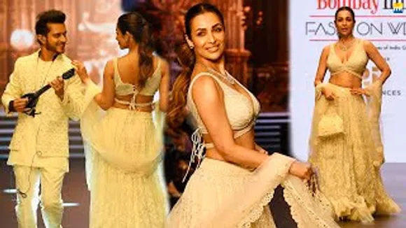 Can't believe she's 50 Malaika Arora Radiates Elegance on the Ramp Walk at Bombay Times Fashion Week