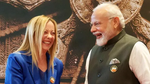 Italian Prime Minister Giorgia Meloni and Prime Minister Narendra Modi 