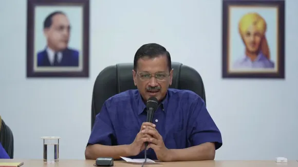 AAP national convener Arvind Kejriwal addressing MLAs of his party