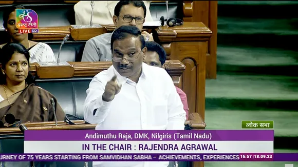 A Raja of DMK in Lok Sabha on Sept 18