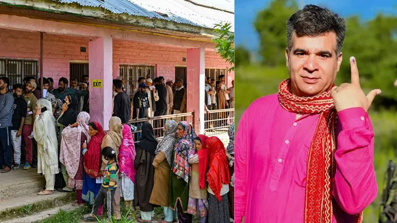 J&K BJP President Ravinder Raina after casting his vote at a polling booth during the sixth phase of Lok Sabha elections, in Rajouri district, Saturday, May 25, 2024