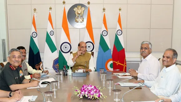 Defence Minister Rajnath Singh assumes charge, in New Delhi, Thursday, June 13, 2024.