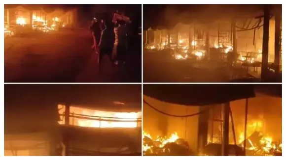 Lalithamba Shopping Complex Srisailam Fire