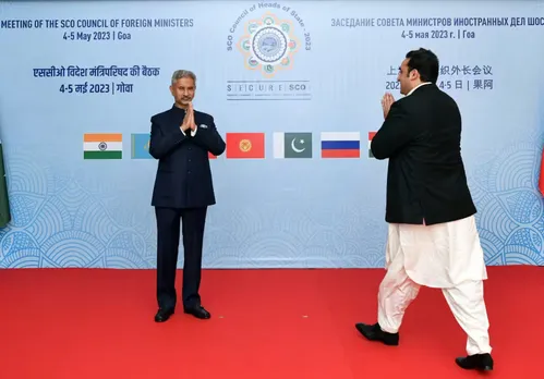 S Jaishankar with Pakistan's Foreign Minister Bilawal Bhutto Zardari