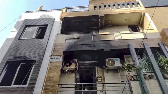 A fire broke out at a house in the Shahdara on Friday