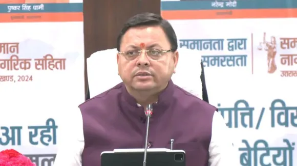 Uttarakhand Chief Minister Pushkar Singh Dhami addressing press conference in Dehradun