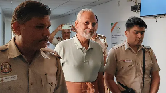 AAP leader Satyendar Jain being produced before the Rouse Avenue Court in a money laundering case, in New Delhi, Friday, Oct. 18, 2024.