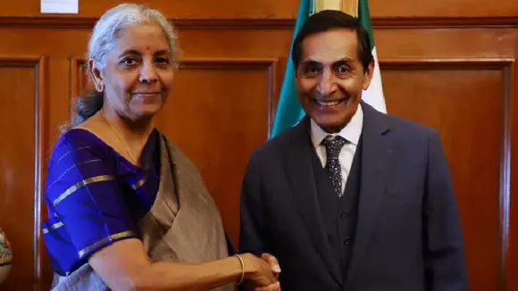 Union finance minister Nirmala Sitharaman with Dr. Rogelio Ramirez de la O, Secretary of Finance and Public Credit of Mexico, in Mexico City, October 19, 2024