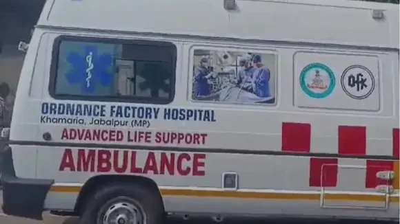 Ambulance at the Ordnance Factory in Madhya Pradesh's Jabalpur on Tuesday
