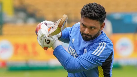 Indian cricketer and wicket-keeper Rishabh Pant during a practice session