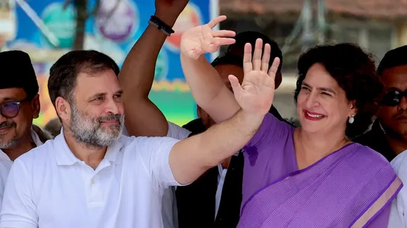 Congress leader and LoP in Lok Sabha Rahul Gandhi with party leader and candidate from Wayanad constituency Priyanka Gandhi Vadra during a roadshow, in Wayanad, Kerala, Wednesday, Oct. 23, 2024.