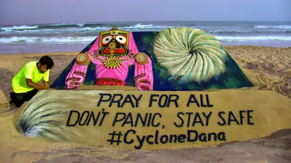 Sand sculpture on Cyclone Dana