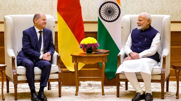 Prime Minister Narendra Modi during a meeting with German Chancellor Olaf Scholz, in New Delhi, Friday, Oct. 25, 2024.