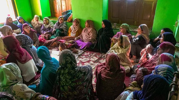 Relatives and neighbours mourn the death of Zahoor Ahmad Mir, an army porter who was killed in a terror attack in J&K's Gulmarg, in Uri, Jammu and Kashmir, Friday, Oct 25, 2024.