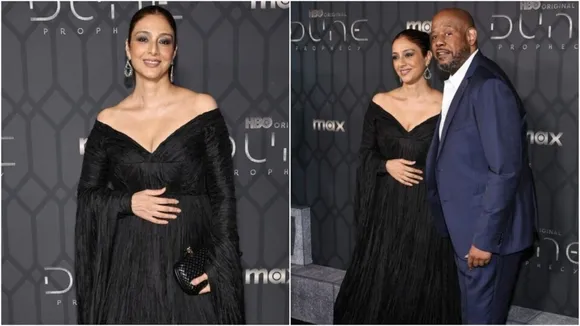 Tabu dazzles at New York premiere of 'Dune: Prophecy' in Abu Jani Sandeep Khosla outfit