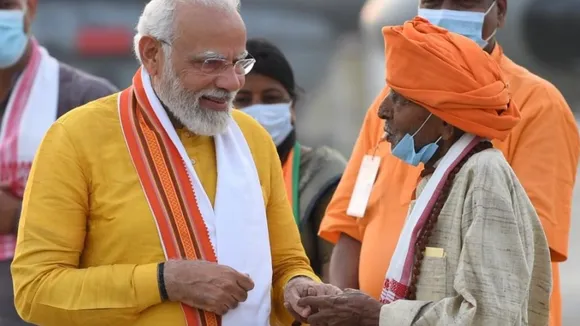 A file photo of Bhulai Bhai with Narendra Modi