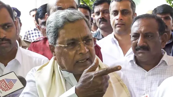 Karnataka Chief Minister Siddaramaiah addresses the media after being questioned by the Lokayukta police in the MUDA site allotment case, in Mysuru, Wednesday, Nov. 6, 2024.