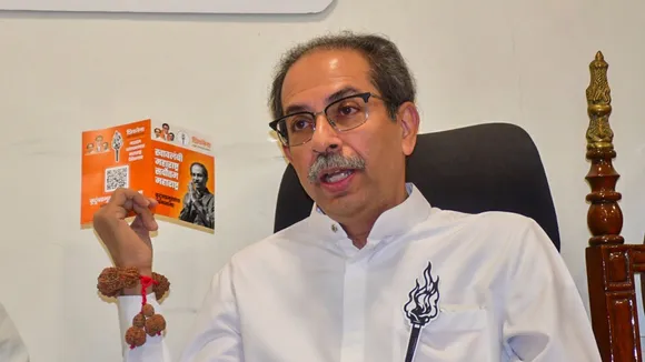 Shiv Sena (UBT) chief Uddhav Thackeray during the launch of the party's manifesto ahead of the Maharashtra Assembly polls, at Matoshree, in Mumbai, Thursday, Nov. 7, 2024.