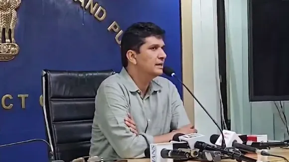 Senior AAP leader and Delhi minister Saurabh Bharadwaj addressing a press conference 