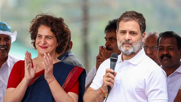 Congress leader Rahul Gandhi with his sister and party candidate Priyanka Gandhi Vadra during a roadshow for Wayanad Lok Sabha seat by-polls, at Sulthan Bathery area, in Wayanad district, Kerala, Monday, Nov. 11, 2024.