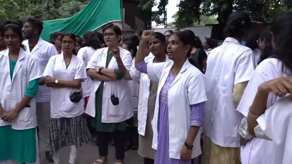 Doctors of Stanley Medical College stage a protest, in Chennai, Wednesday, Nov. 13, 2024.