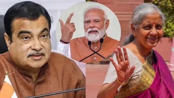Nitin Gadkari, Narendra Modi and Nirmala Sitharaman