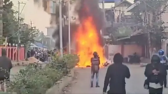Manipur Violence House set on fire