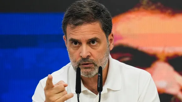 Leader of Opposition in Lok Sabha and Congress leader Rahul Gandhi addresses a press conference at the AICC headquarters, in New Delhi, Thursday, Nov. 21, 2024.