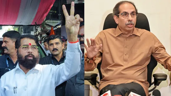 Eknath Shinde and Uddhav Thackeray react after Maharashtra assembly election results on Saturday, November 23, 2024.