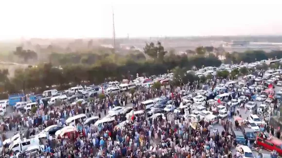 Supporters of Imran Khan's PTI in Islamabad on Monday, November 25, 2024.