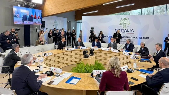 Union External Affairs Minister S Jaishankar with Indo-Pacific partners during the G7 Foreign Ministers' Meeting, in Fiuggi, Italy