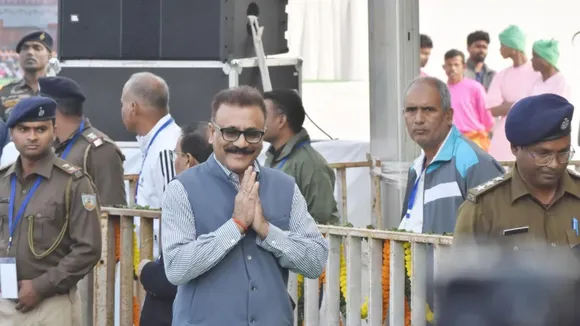 Newly appointed Director General of Police (DGP) Anurag Gupta during Swearing in ceremony at Morhabadi Grounds in Ranchi, Jharkhand on Thursday, November 28, 2024