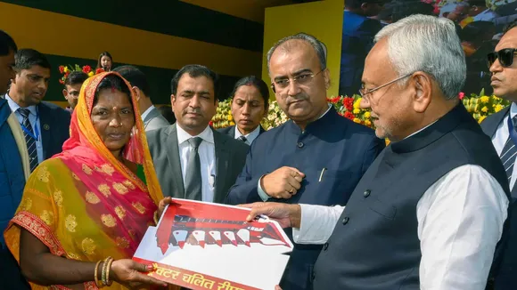 Bihar Chief Minister Nitish Kumar during an exhibition at the Agro Bihar 2024, in Patna, Saturday, Nov. 30, 2024.