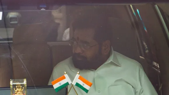 Caretaker Chief Minister of Maharashtra Eknath Shinde leaves after his check-up at Jupiter Hospital, in Thane, Tuesday, Dec. 3, 2024.