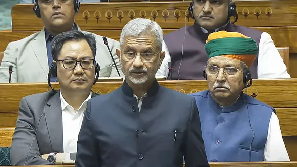 External Affairs Minister S. Jaishankar speaks in the Lok Sabha during the Winter session of Parliament, in New Delhi, Tuesday, Dec. 3, 2024.
