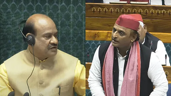 Samajwadi Party chief Akhilesh Yadav speaks in the Lok Sabha during the Winter session of Parliament, in New Delhi, Tuesday, Dec. 3, 2024.