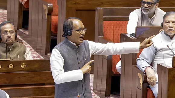 Union Minister Shivraj Singh Chouhan speaks in the Rajya Sabha during the Winter session of Parliament, in New Delhi, Friday, Dec. 6, 2024.