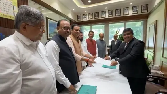BJP MLA Rahul Narwekar files nomination for the post of Speaker in the Maharashtra assembly