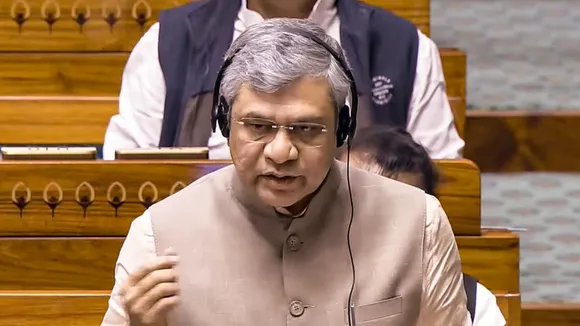 Union Minister Ashwini Vaishnaw speaks in Lok Sabha, during the Winter Session of Parliament