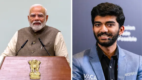 Prime Minister Narendra Modi and D Gukesh