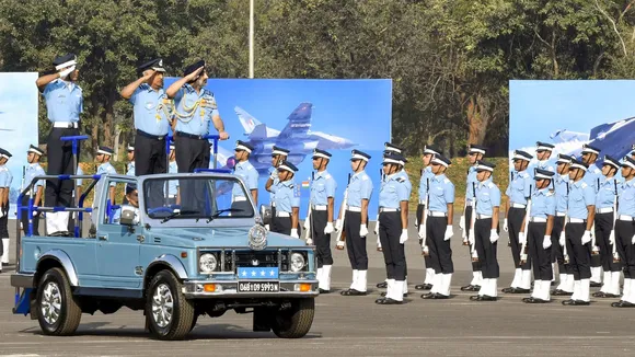 Chief of the Air Staff Air Chief Marshal A.P. Singh reviews the Combined Graduation Parade of Number 214 Course at Air Force Academy (AFA) Dundigal, Hyderabad, Saturday, Dec. 14, 2024.