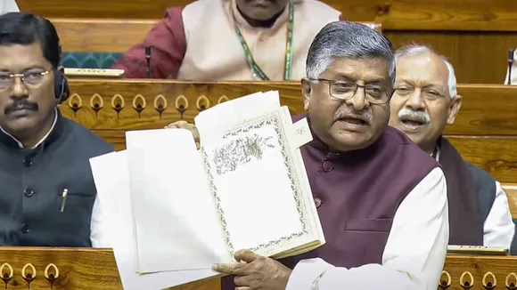 BJP MP Ravi Shankar Prasad speaks in the Lok Sabha during the Winter session of Parliament, in New Delhi, Saturday, Dec. 14, 2024.
