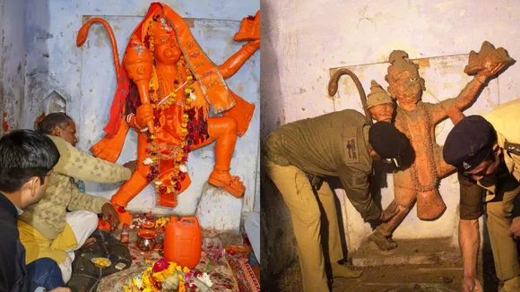 Prayers being offered inside a recently-opened temple, in Sambhal, Uttar Pradesh