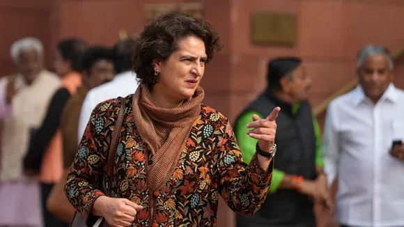 Congress MP Priyanka Gandhi Vadra during the Winter session of Parliament, in New Delhi, Wednesday, Dec. 18, 2024.