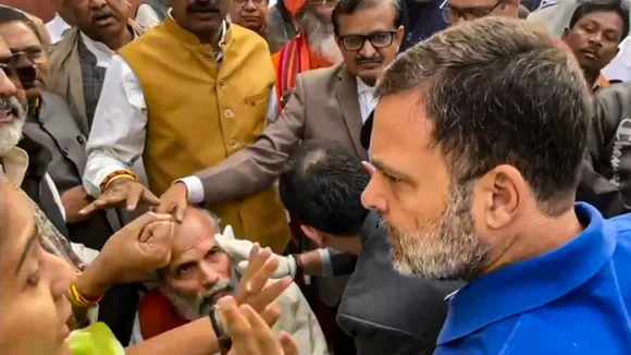 Leader of Opposition in the Lok Sabha Rahul Gandhi visits BJP MP Pratap Chandra Sarangi who got injured after clashes between India Bloc and NDA MPs, at Parliament complex, in New Delhi, Thursday, Dec. 19, 2024.