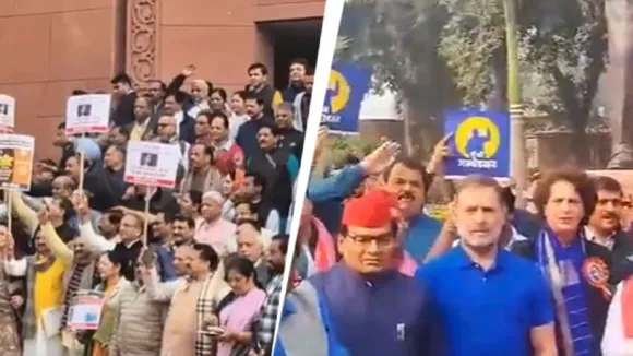 Parliament NDA India Bloc Protest Rahul Gandhi