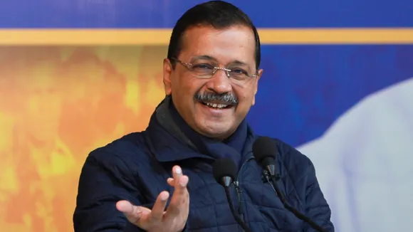 AAP national convener Arvind Kejriwal addresses a press conference in New Delhi on Friday, Jan. 17, 2025.