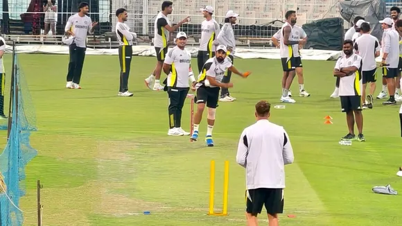 Mohammed Shami at India nets in Kolkata on Sunday, Jan 19, 2025.