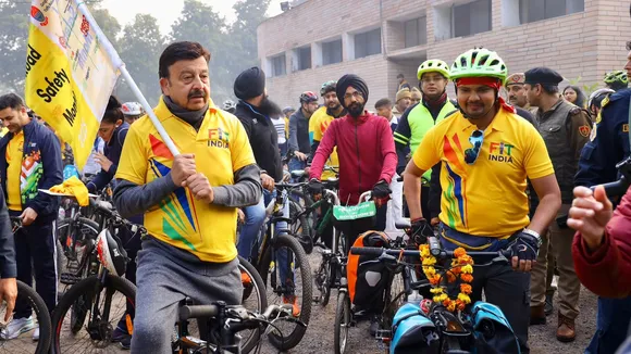 Rao Narbir Singh at Fit India Sundays on Cycles in Gurugram on Sunday, Jan 19, 2025.