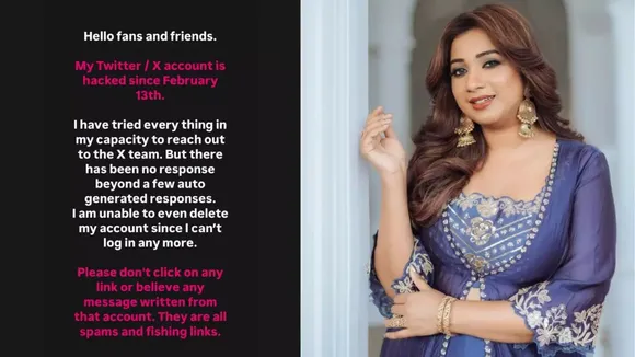 Shreya Ghoshal Twitter Account Hacked